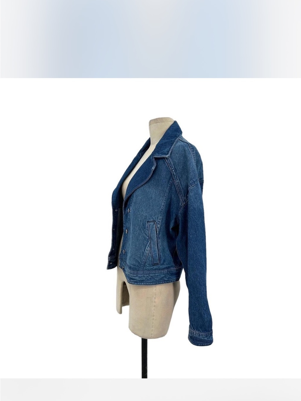 Free People We The Free Cropped Denim Jacket we the free - Picture 3 of 4
